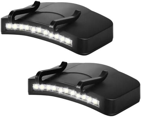 Mudder 2-Piece Hat Light Clip 11 LED Cap Lights