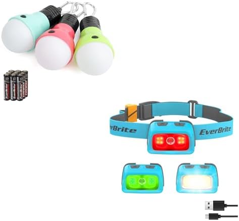 EverBrite 3-Pack Camping Lights and Rechargeable Headlamp Bundle