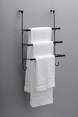 3-Tier Over-the-Door Towel Rack Matte Black