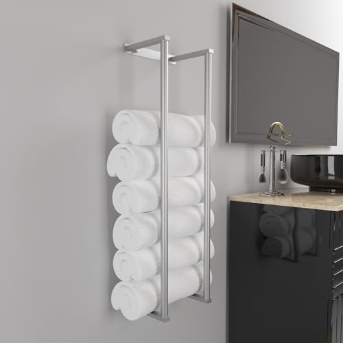 A chic space-saving towel holder