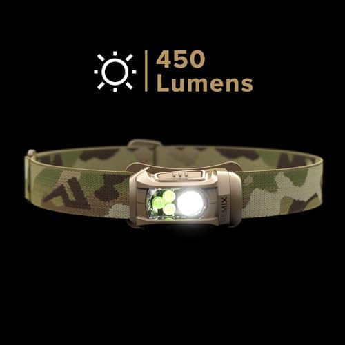 Princeton Tec Remix 450 Lumens Multi-Cam Red LED Headlamp
