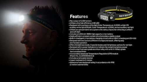 Up to 2000 Lumens Nitecore HC65 UHE