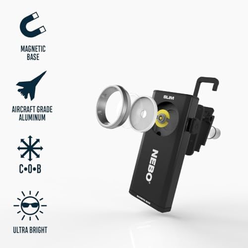 NEBO Slim Work Light USB Rechargeable Bright Pocket Light with a Clip