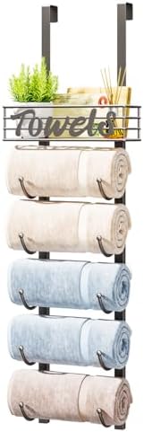 6-Tier Silver Over-the-Door Towel Organiser