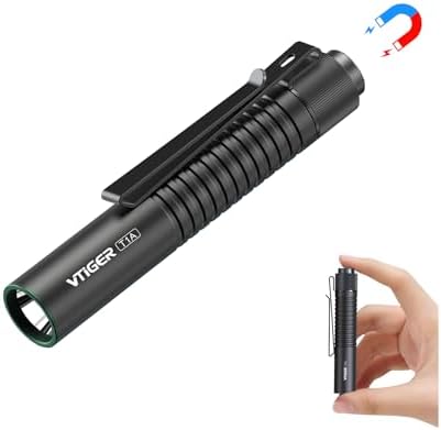 VTIGER T1A 1300 Lumens EDC Flashlight with Magnetic Clip