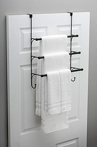 3-Tier Over-the-Door Towel Rack Matte Black