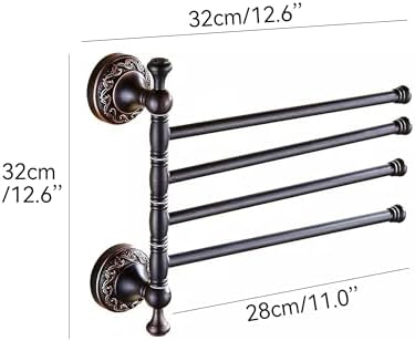 Durable Oil Rubble Bronze Brass Towel Rack Folding Bathroom Hardware