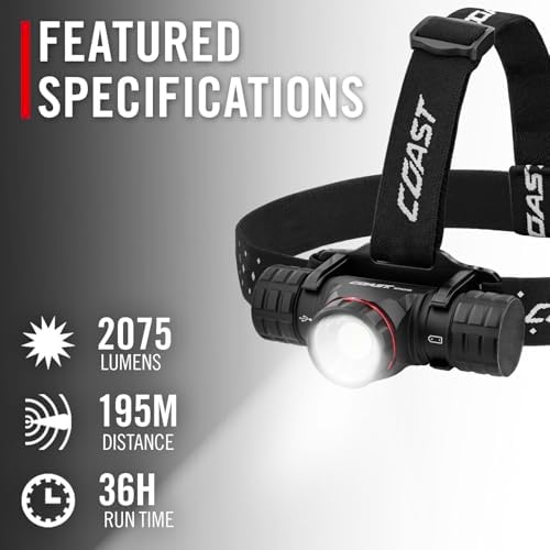 Coast XPH34R Headlamp Pure Beam Rechargeable Magnetic