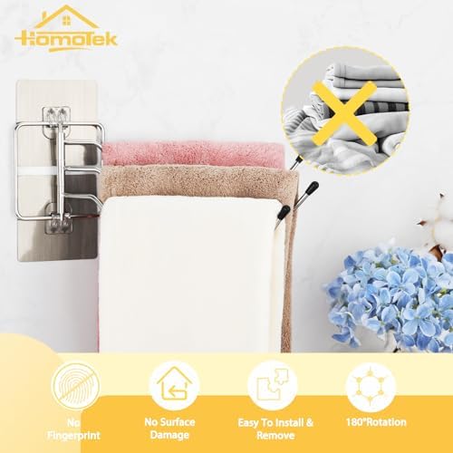 3-Arm Swivel Towel Rack for Space-Saving Use