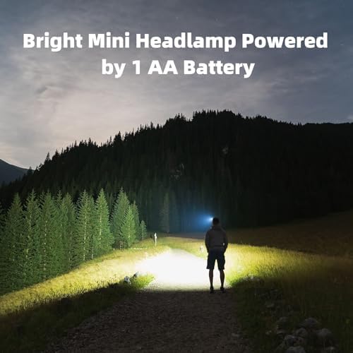 COSOOS Mini LED Headlamp Flashlight with Carrying Case - Lightweight Waterproof No AA Battery