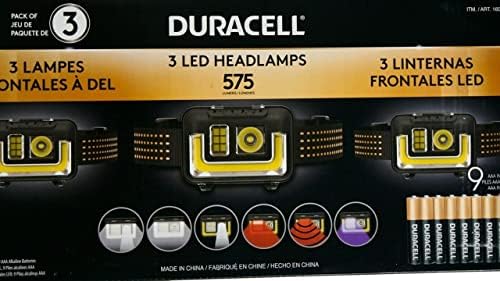 Duracell 575-Lumen LED Headlamp 3-Piece Set