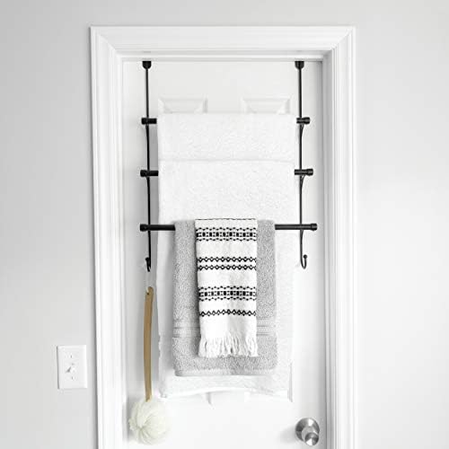3-Tier Over-the-Door Towel Rack Matte Black
