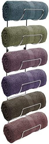 Sorbus 6-Piece Silver Metal Towel Rack Wall-Mounted Storage Organizer