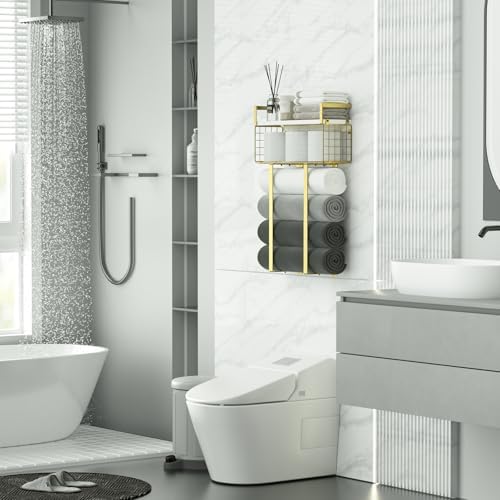 Stylish Floating Towel Rack with Decorative Design
