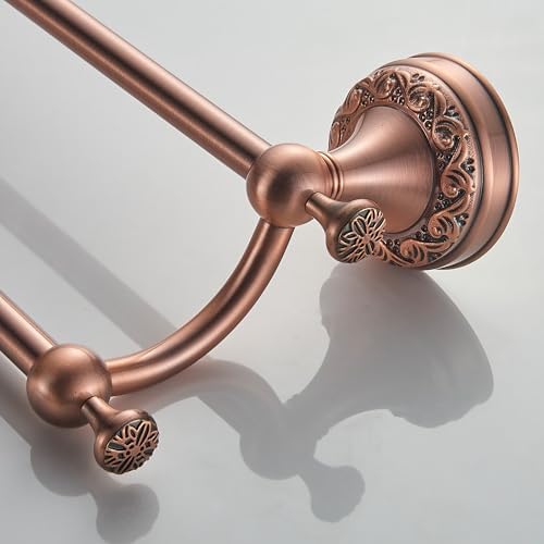 Adjustable Red Copper Bath Towel Holder