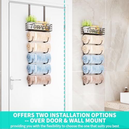 6-Tier Silver Over-the-Door Towel Organiser