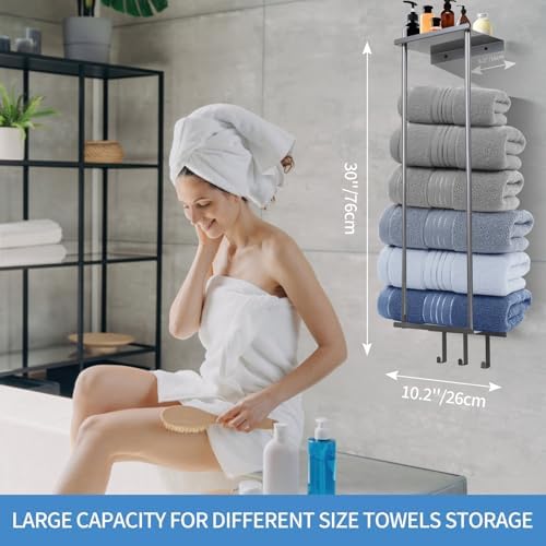 StylishToArray Wall-Mounted Towel Rack Space-Saving Modern Design