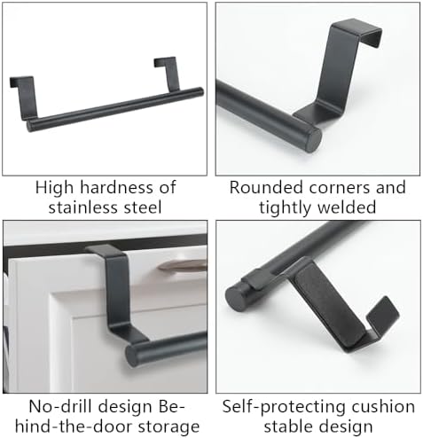 SITAKE 4PCS Cabinet Door Towel Bar Black