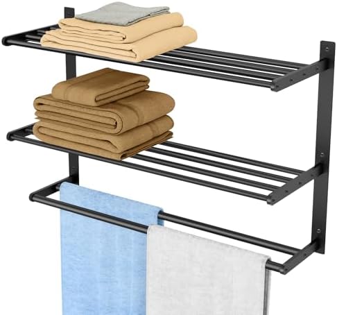 The Bethom 24 Wall-Mounted Towel Rack with 3 Tier Storage