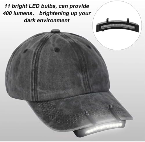 Mudder 2-Piece Hat Light Clip 11 LED Cap Lights