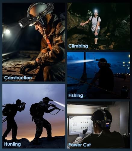 MoKo Rechargeable Headlamp 150000 Lumen Super Bright Durable