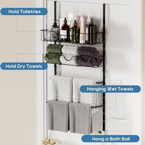 4-Tier Towel Rack for Bathroom Over the Door
