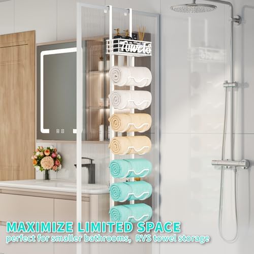 HapiRm Over Door Towel Rack - 8 Tier