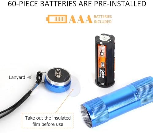 JS20-LED Aluminum Flashlight Set with Lanyard Batteries Included