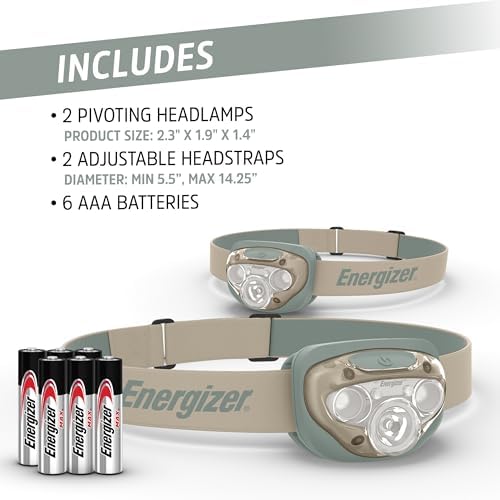 Energizer 2-Pack LED Headlamp PRO Durable Reliable Outdoor Light