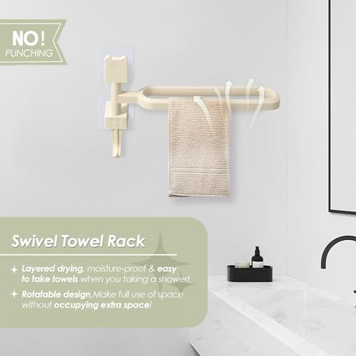 No Drill Swivel Towel Rack