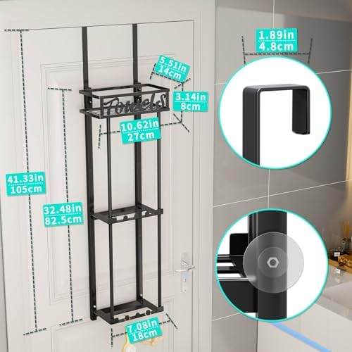 3-Tier Towel Rack Organizer for Small Bathroom Black