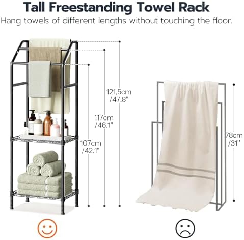 HOOBRO 478 Tall Freestanding Towel Rack