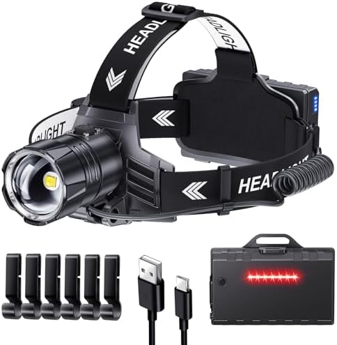 Bright Durable Headlamp with 5 Modes IPX7 Weather Resistance