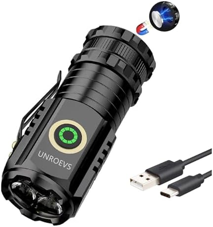 Mini LED Flashlight with 5 Light Modes Rechargeable USB-C Magnetic Pocket