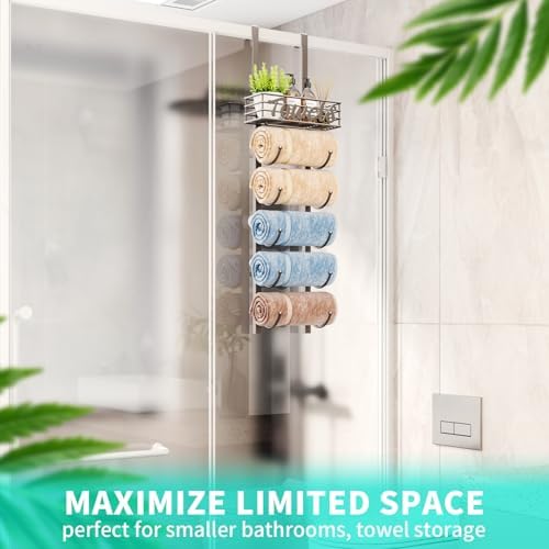 6-Tier Silver Over-the-Door Towel Organiser