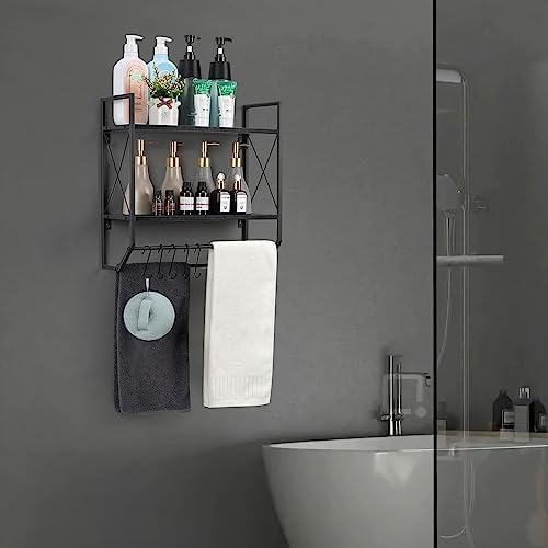 Bath Towel Shelf Dual Storage Solution