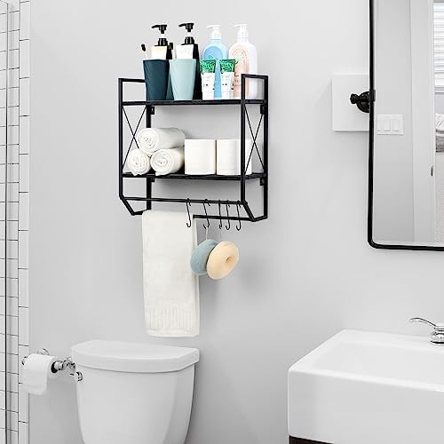 Bath Towel Shelf Dual Storage Solution