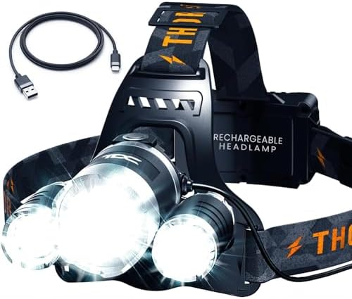 Powerful LED Headlight with Rechargeable Battery