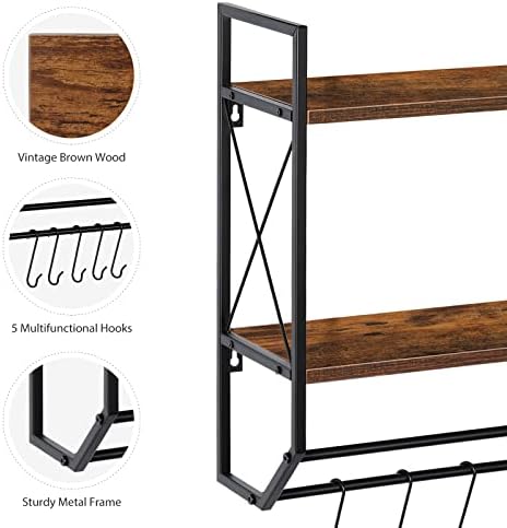 CADUKE 2-Tier wall-mounted bathroom towel rack with hooks