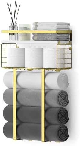 Stylish Floating Towel Rack with Decorative Design