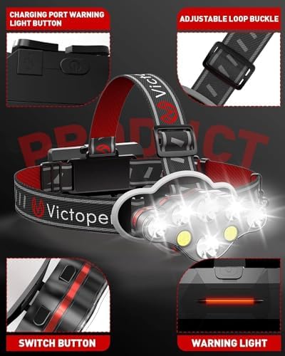 Rechargeable Headlamp 8 LED Modes Waterproof