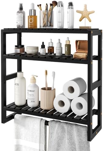 Bathroom Storage Organizer with Bamboo Shelf