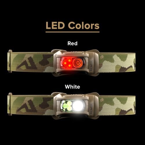 Princeton Tec Remix 450 Lumens Multi-Cam Red LED Headlamp