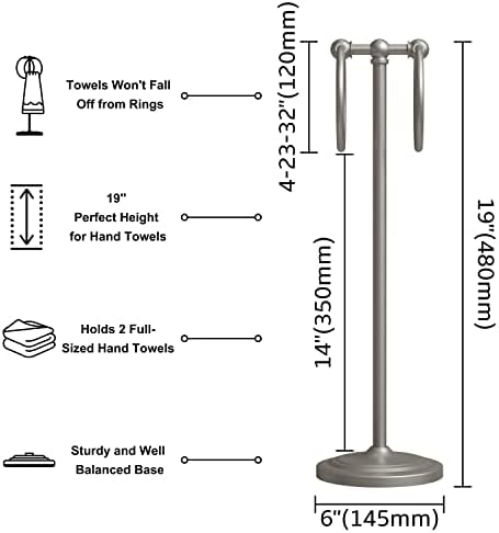 Space-Saving Stainless Steel Towel Holder with Anti-Slip Base