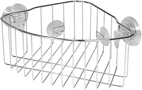 InterDesign Reo Stainless Steel PowerLock Suction Corner Organizer
