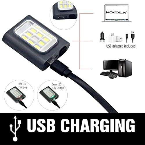 HOKOILN 2-Pack LED Running Lights for Runners - Rechargeable Bright Durable