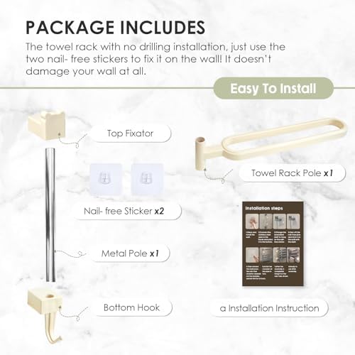 No Drill Swivel Towel Rack