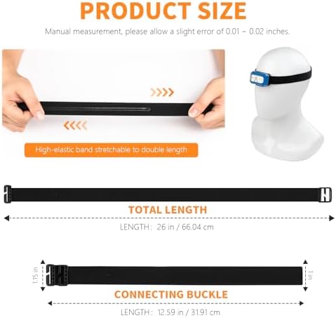 AHULIAO Elastic Headlamp Strap 1 - 2 Pack