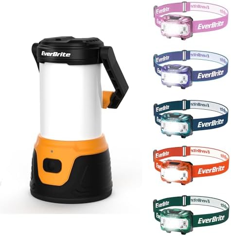 1000 Lumens Rechargeable LED Camping Lantern 5-Piece Headlamp