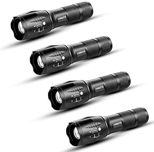 Adjustable Focus 4-Piece LED Handheld Flashlight Best for Hurricane Prep